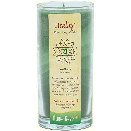 Chakra Energy Jar Candle with Pure Essential Oils, Healing (Green), 11 oz, Aloha Bay