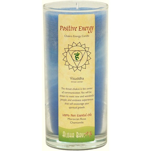 Chakra Energy Jar Candle with Pure Essential Oils, Positive Energy (Blue), 11 oz, Aloha Bay