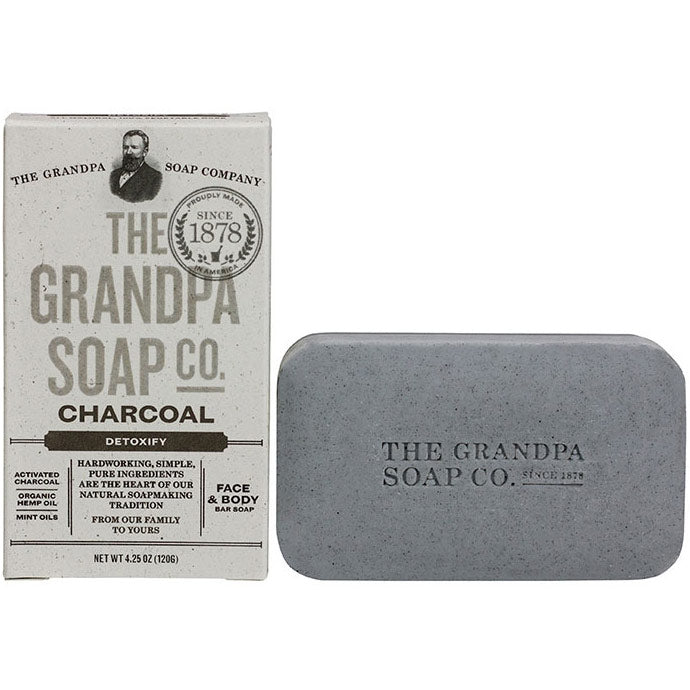 Charcoal Bar Soap for Face & Body, 4.25 oz, Grandpa's Brands