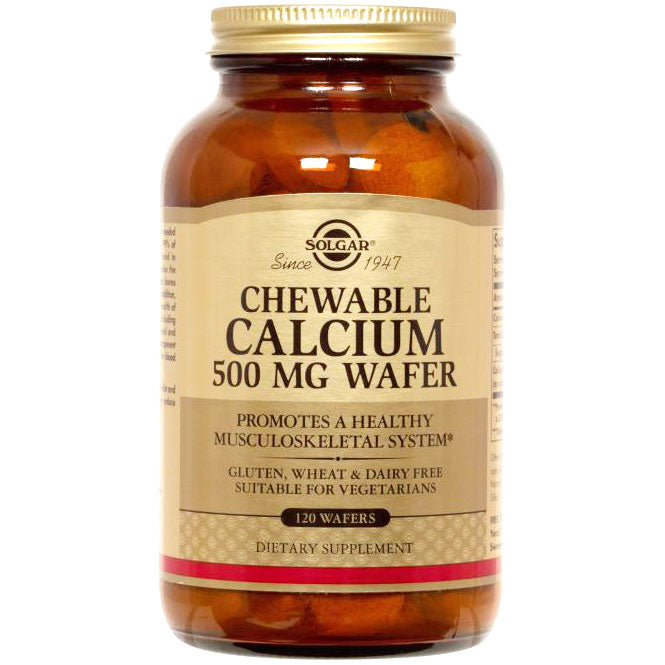 Chewable Calcium 500 mg, Vegetarian, 120 Wafers, Solgar