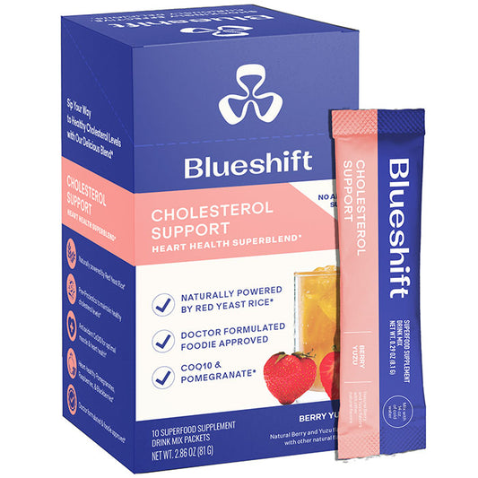 Cholesterol Support Drink Mix, Berry Yuzu, 10 Stick Packs, Blueshift Nutrition