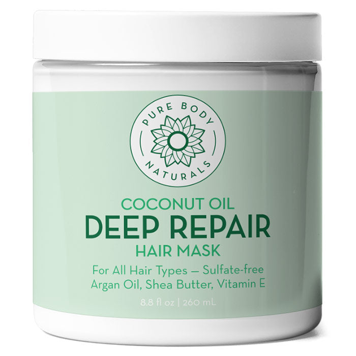 Coconut Oil Deep Repair Hair Mask, 8.8 oz, Pure Body Naturals
