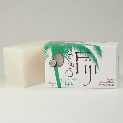 Organic Coconut Oil Soap Bar, Cucumber Melon, 7 oz, Organic Fiji