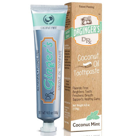 Coconut Oil Toothpaste, Fluoride Free, 4 oz, Dr. Ginger's