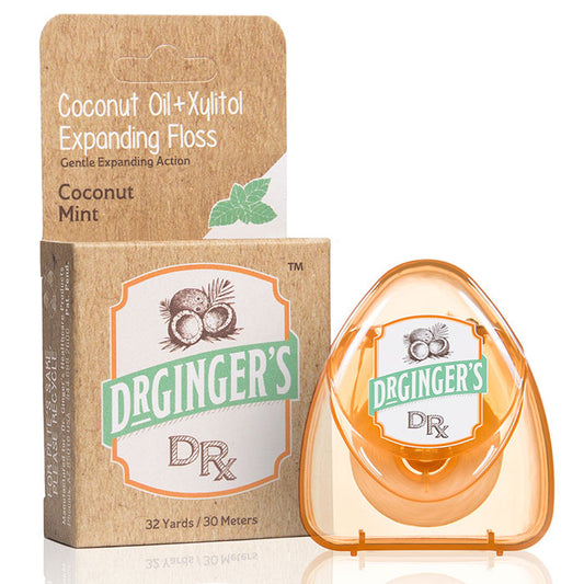 Coconut Oil + Xylitol Expanding Floss, 32 Yards (30 Meters), Dr. Ginger's