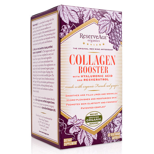 Collagen Booster, with Hyaluronic Acid & Resveratrol, 60 Veggie Capsules, ReserveAge Organics