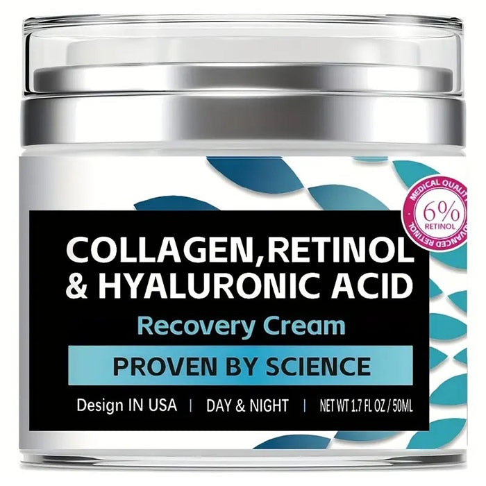 Collagen, Retinol & Hyaluronic Acid Recovery Cream for Face & Neck, 1.7 ...