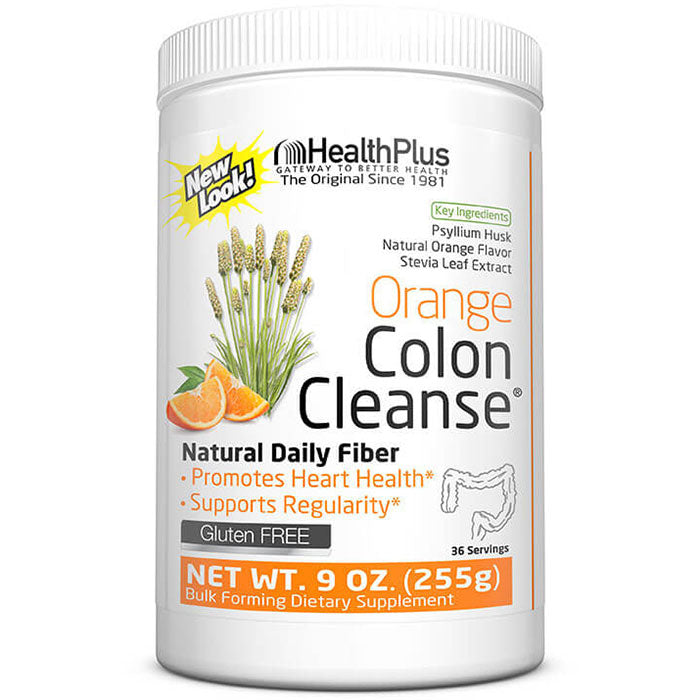 Colon Cleanse Powder - Natural Orange Flavor, 9 oz (36 Servings), Health Plus Inc.