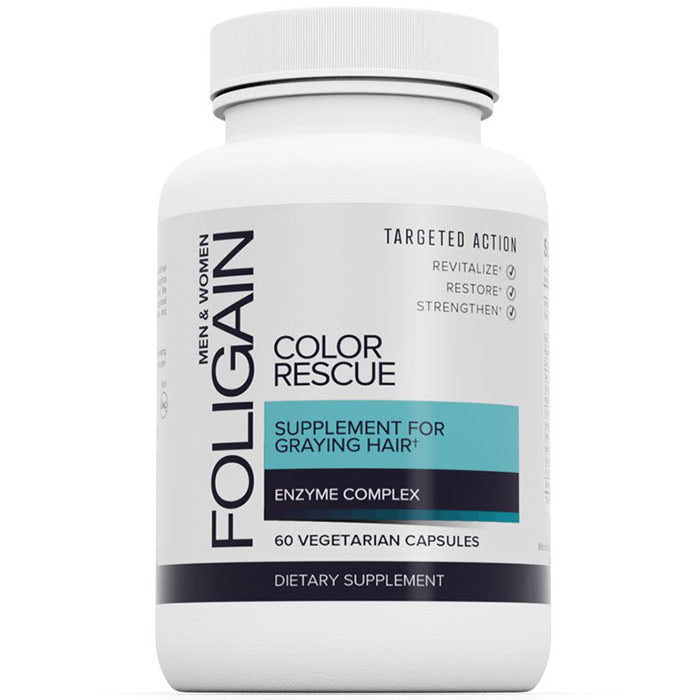 Color Rescue Supplement for Graying Hair, 60 Vegetarian Capsules, Foligain