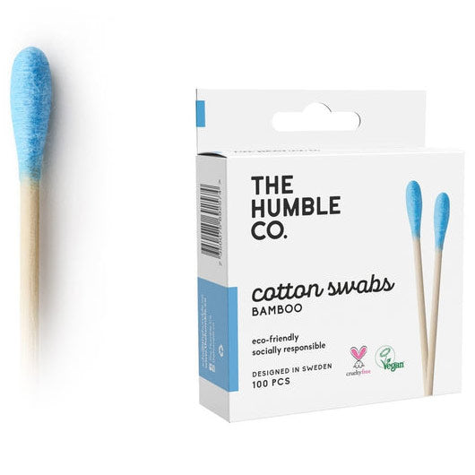 Cotton Swabs - Blue, 100 pcs, The Humble Co.