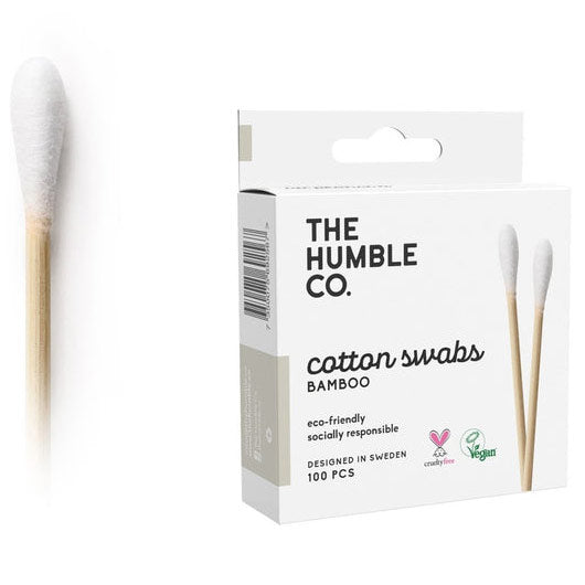 Cotton Swabs - White, 100 pcs, The Humble Co.