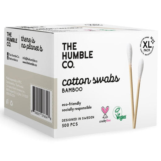 Cotton Swabs - White, 500 pcs, The Humble Co.