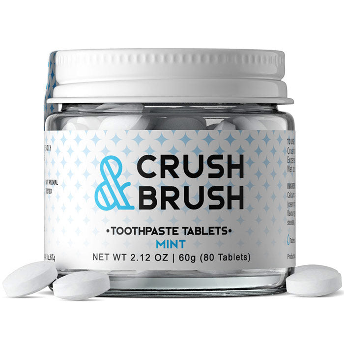 Crush & Brush Toothpaste Tablets, Mint, 2.12 oz (80 Tablets), Nelson Naturals