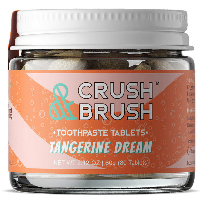 Crush & Brush Toothpaste Tablets, Tangerine Dream, 2.12 oz (80 Tablets), Nelson Naturals