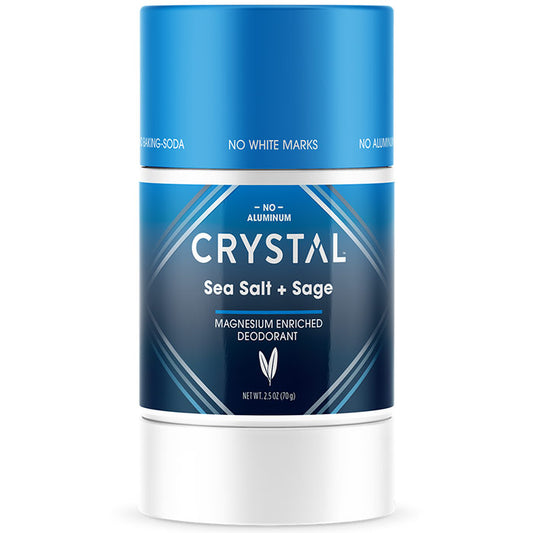 Magnesium Enriched Deodorant Stick, Sea Salt + Sage, 2.5 oz, Crystal Body Deodorant