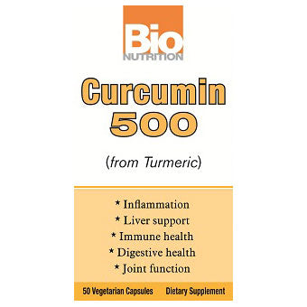 Curcumin 500 (from Turmeric), 50 Vegetarian Capsules, Bio Nutrition Inc.