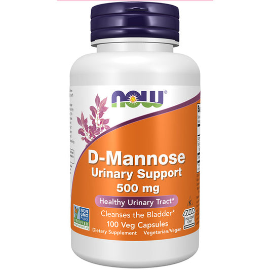 D-Mannose 500 mg for Healthy Urinary Tract, 100 Veg Capsules, NOW Foods