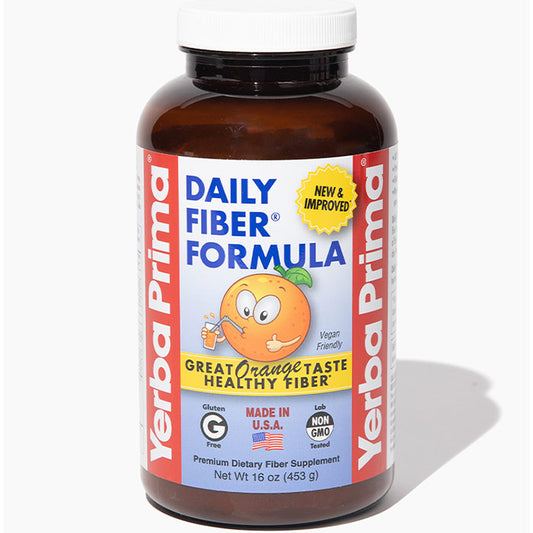 Daily Fiber Formula Powder, Orange Flavor, 16 oz (453 g), Yerba Prima