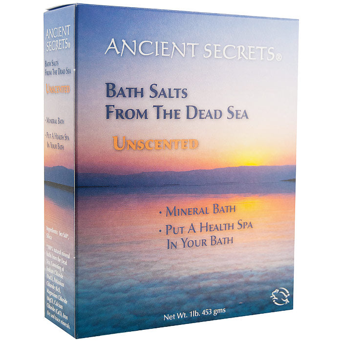 Dead Sea Bath Salts - Unscented, 1 lb, Ancient Secrets