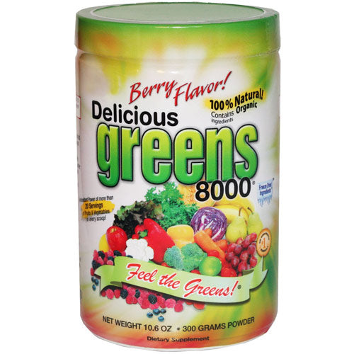 Delicious Greens 8000 Superfood Drink, Berry Flavor, 10.6 oz, Greens World Inc.