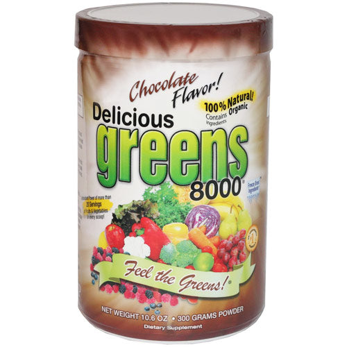 Delicious Greens 8000 Superfood Drink, Chocolate Flavor, 10.6 oz, Greens World Inc.