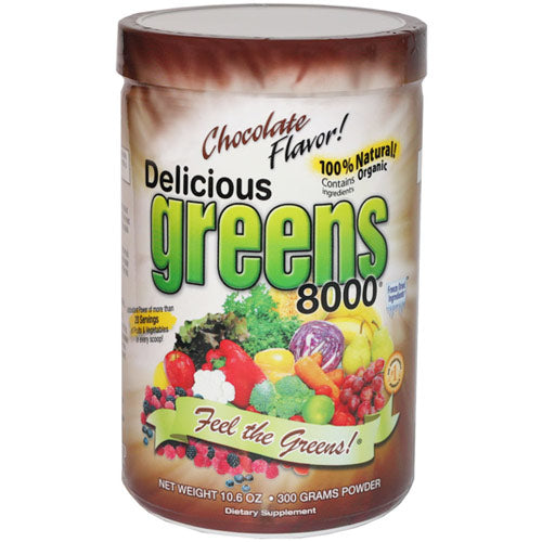 Delicious Greens 8000 Superfood Drink, Mocha Cafe Flavor, 10.6 oz, Greens World Inc.