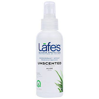 Lafe's Deodorant Spray with Aloe Vera - Unscented, 4 oz, Natural BodyCare