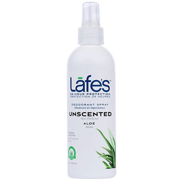 Lafe's Deodorant Spray with Aloe Vera - Unscented, Value Size, 8 oz, Natural BodyCare