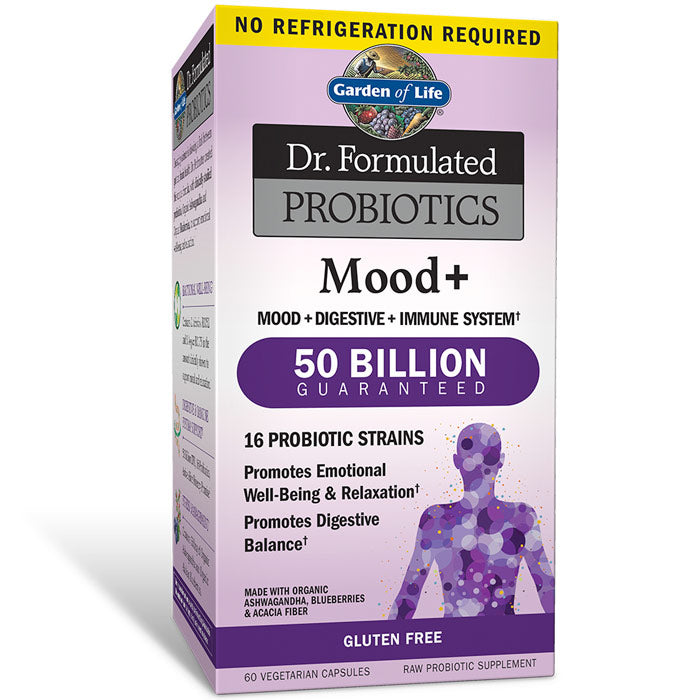 Dr. Formulated Probiotics Mood+ Shelf Stable, 60 Vegetarian Capsules, Garden of Life