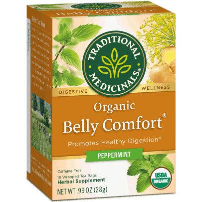 Organic Belly Comfort Peppermint Tea, 16 Tea Bags, Traditional Medicinals Teas