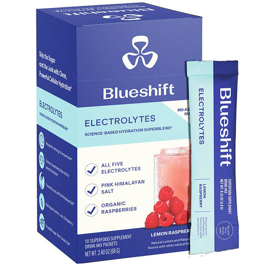 Electrolytes Drink Mix, Lemon Raspberry, 10 Stick Packs, Blueshift Nutrition