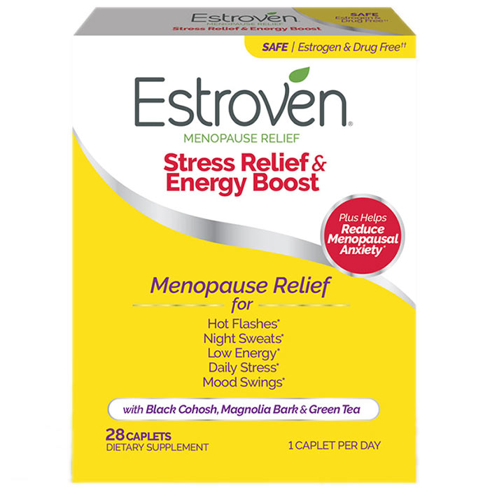 Estroven Menopause Relief Stress Relief & Energy Boost, 28 Caplets, i-Health, Inc.