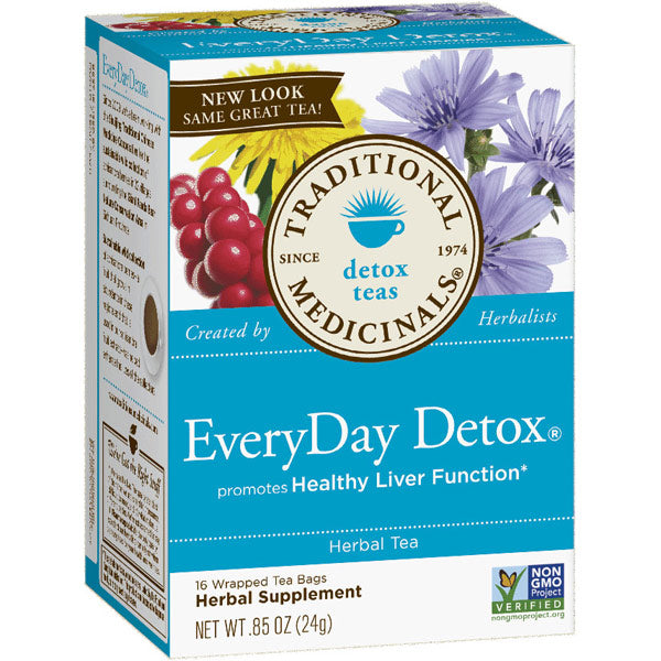 Organic Everyday Detox Tea, Schisandra Berry, 16 Tea Bags, Traditional Medicinals Teas