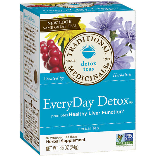 Organic Everyday Detox Tea, Schisandra Berry, 16 Tea Bags, Traditional Medicinals Teas