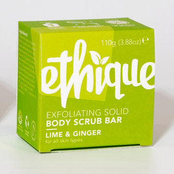 Exfoliating Solid Body Scrub Bar - Lime & Ginger, 3.88 oz (110 g), Ethique