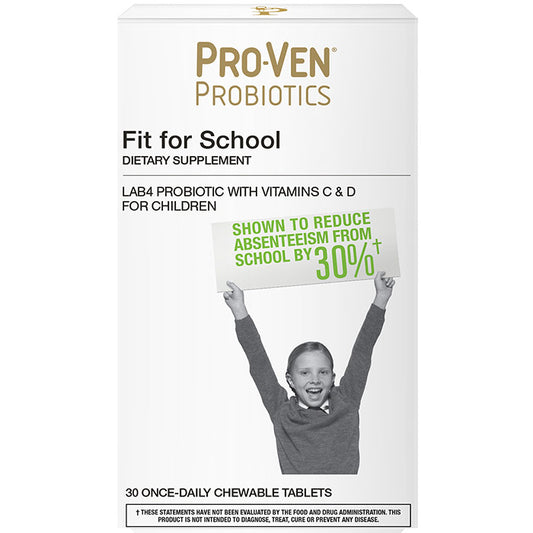 Fit for School, Lab4 Probiotic with Vitamins C & D for Children, 30 Chewable Tablets, Pro-Ven Probiotics