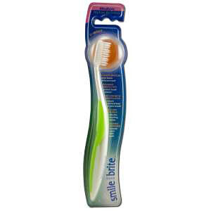 Fixed Head Nylon Toothbrush, V-Wave Medium, Smile Brite