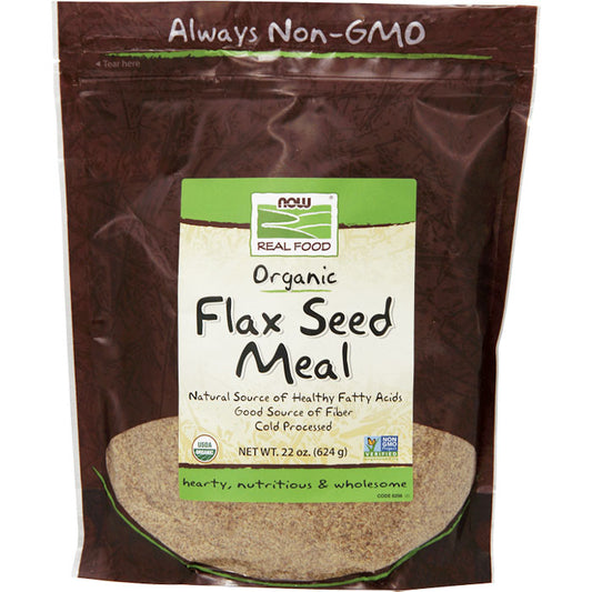 Flax Seed Meal, Certified Organic, 22 oz, NOW Foods