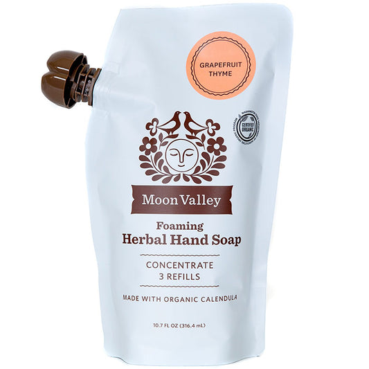 Foaming Herbal Hand Soap Concentrated Refill Pouch, Grapfruit Thyme, 10.7 oz, Moon Valley Organics