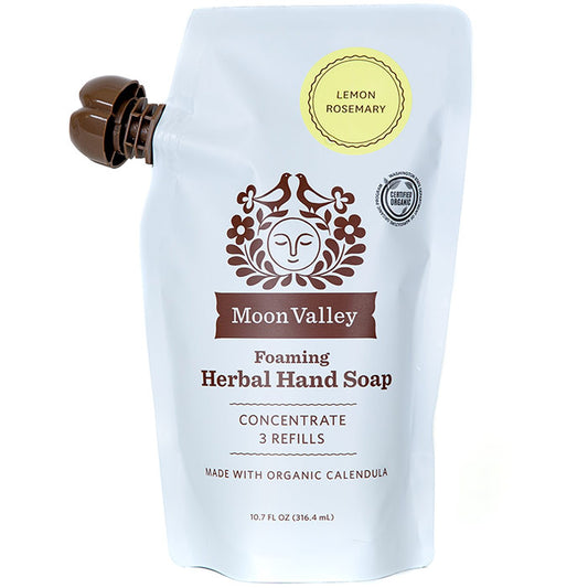 Foaming Herbal Hand Soap Concentrated Refill Pouch, Lemon Rosemary, 10.7 oz, Moon Valley Organics