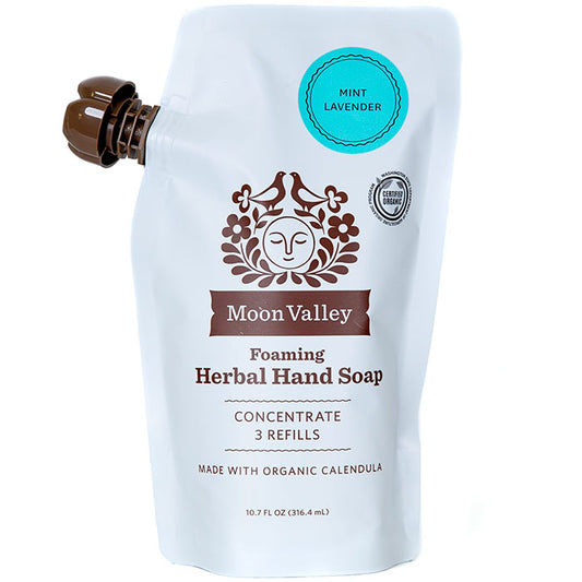 Foaming Herbal Hand Soap Concentrated Refill Pouch, Mint Lavender, 10.7 oz, Moon Valley Organics