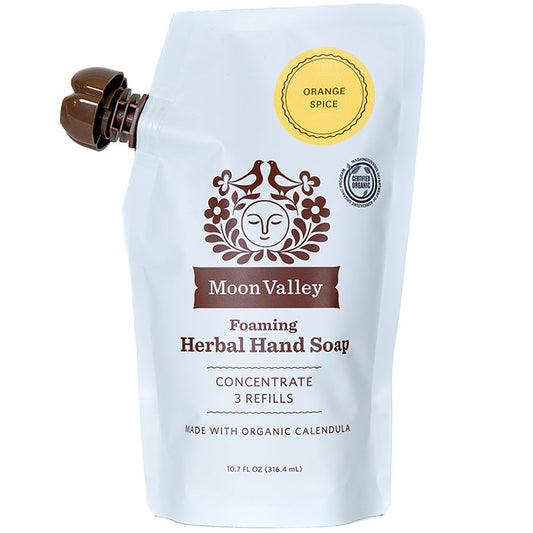 Foaming Herbal Hand Soap Concentrated Refill Pouch, Orange Spice, 10.7 oz, Moon Valley Organics