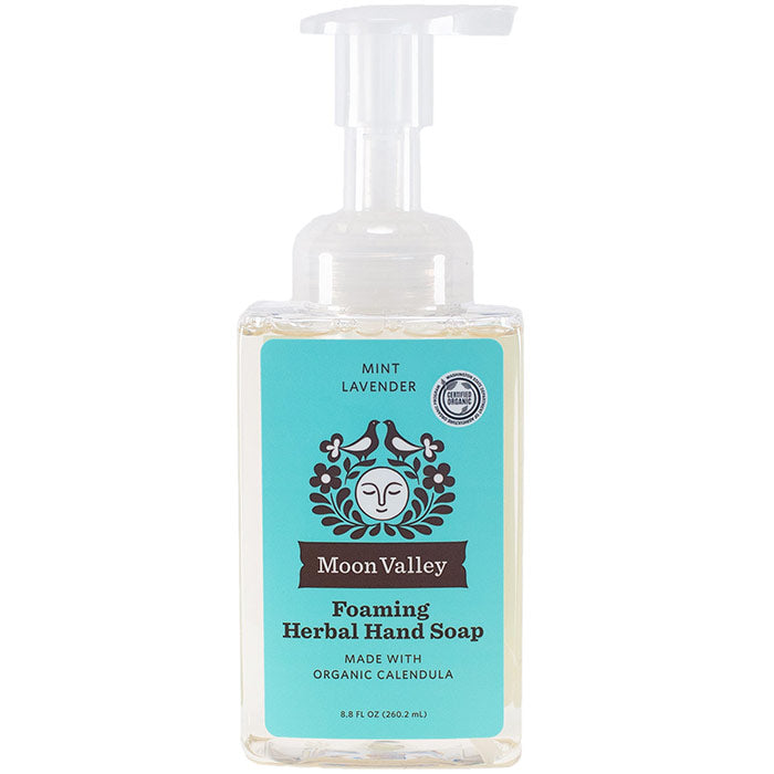 Foaming Herbal Hand Soap, Mint Lavender, 8.8 oz, Moon Valley Organics