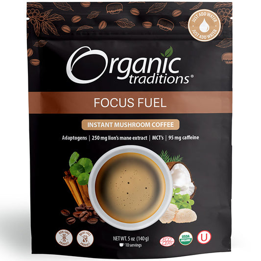 Focus Fuel Instant Mushroom Coffee, 5 oz (140 g), Organic Traditions