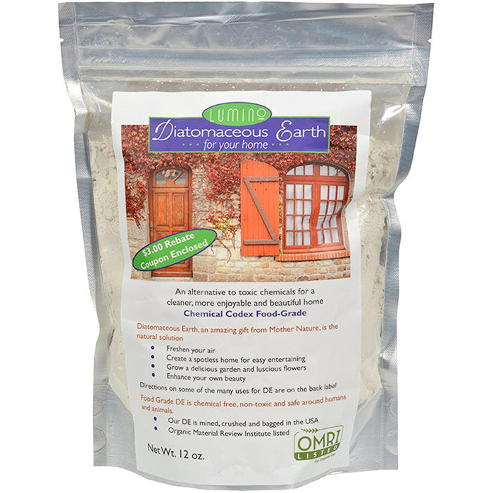 Food Grade Diatomaceous Earth For Your Home, 12 oz, Lumino Wellness