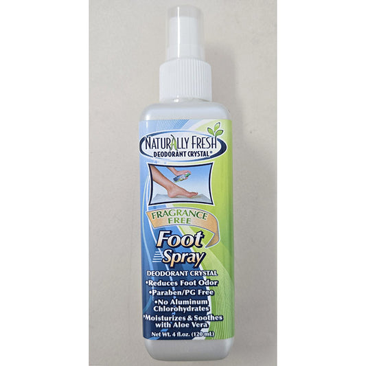 Foot Spray with Soothing Aloe Vera, 4 oz, Naturally Fresh Deodorant Crystal