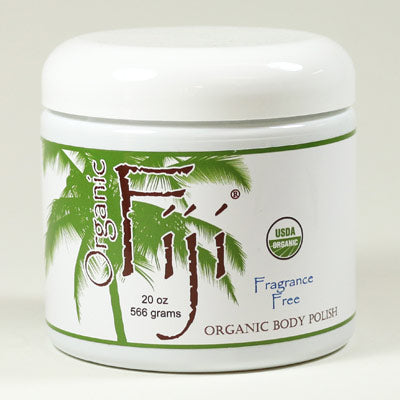 Fragrance Free Sugar Polish, Organic Coconut Oil Face & Body Polish, 20 oz, Organic Fiji