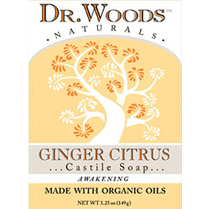 Ginger Citrus Castile Soap Bar, 5.25 oz, Dr. Woods