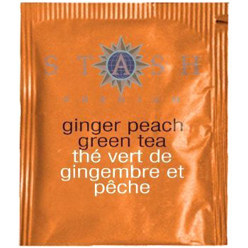 Premium Ginger Peach Green Tea with Matcha, 18 Tea Bags, Stash Tea