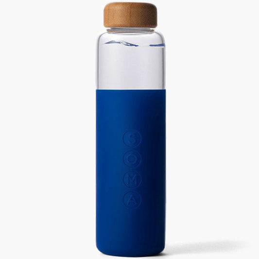 Glass Water Bottle V2, Sapphire, 17 oz, Soma